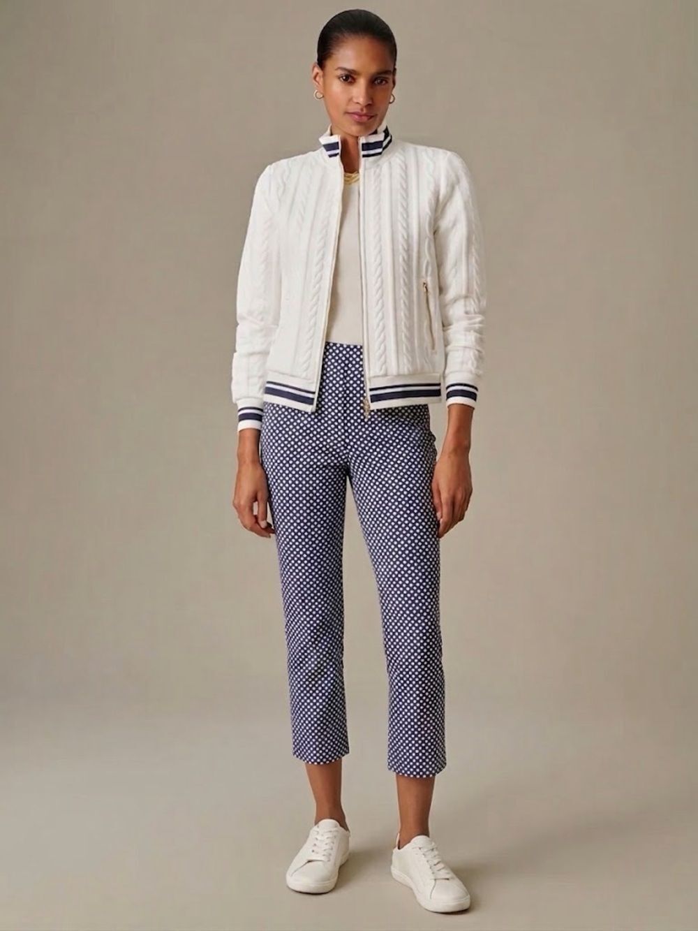 J. McLaughlin Newport Wide Waistband Capri Pants Large Gingham Catalina Cloth
